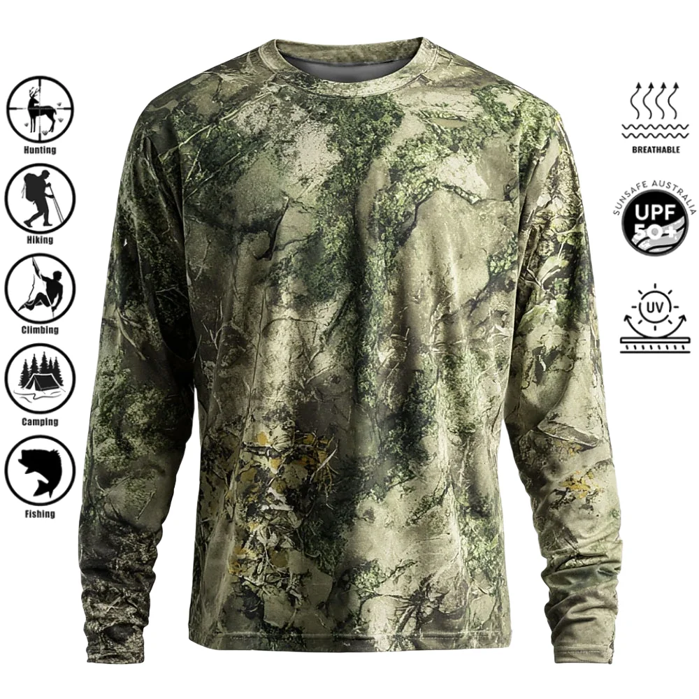 Fishing Shirt Uv Protection - Heren T-shirt met lange mouwen, polyester,