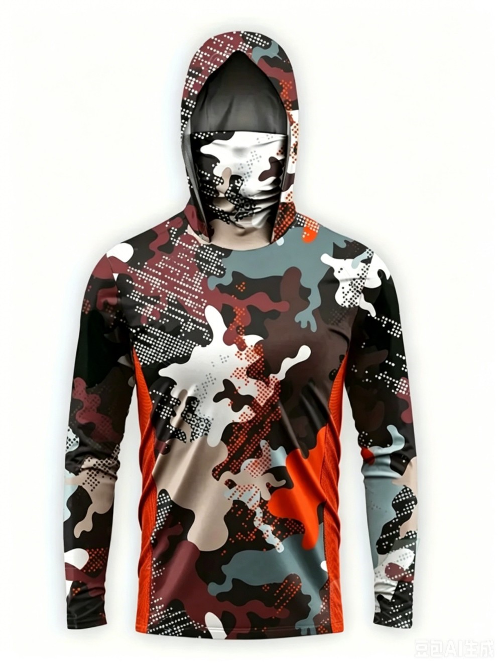Fishing Mask Sun Protection - UPF50+ Camo Heren Lange Mouw Visserij