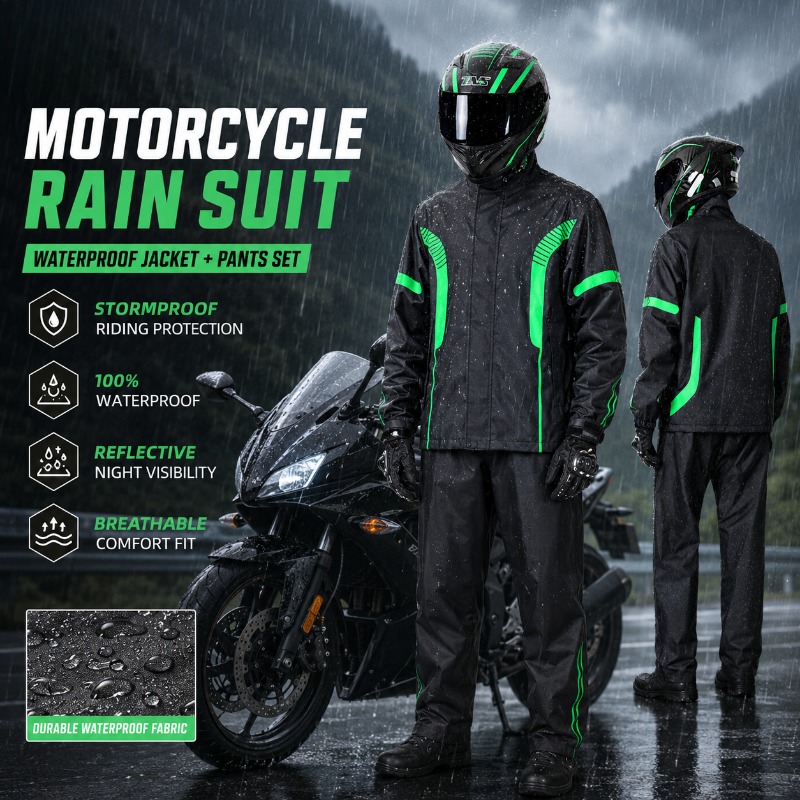 Fishing Rain Suit - Motorregenpak waterdichte jas + broekset, reflecterende