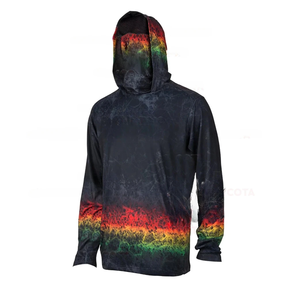 Fishing Mask Sun Protection - Herenvissershirts met capuchon, UPF 50+ zonbescherming,