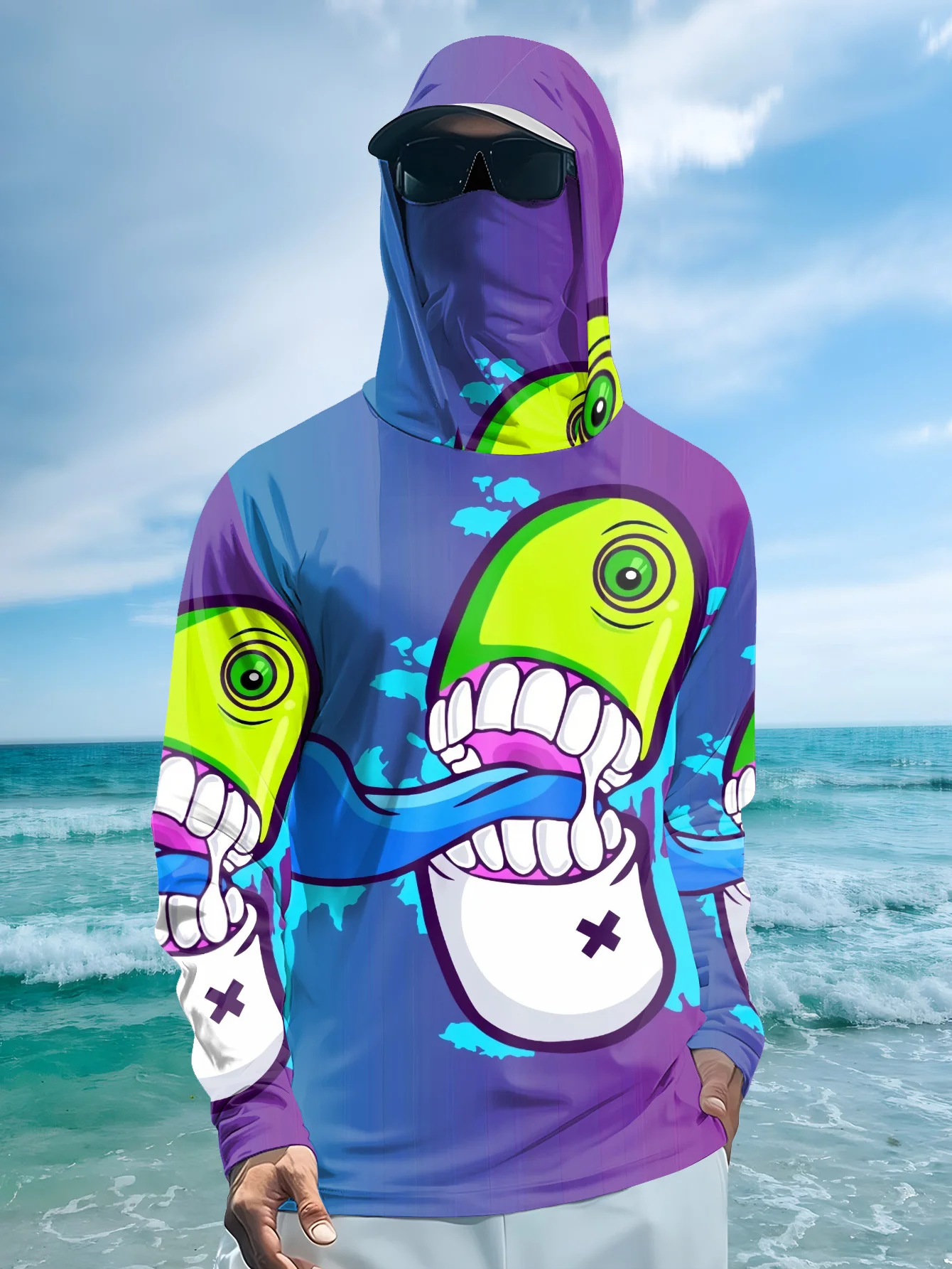 Heren Cartoon Monster Graffiti - Fishing Mask Sun Protection recensie en prijs