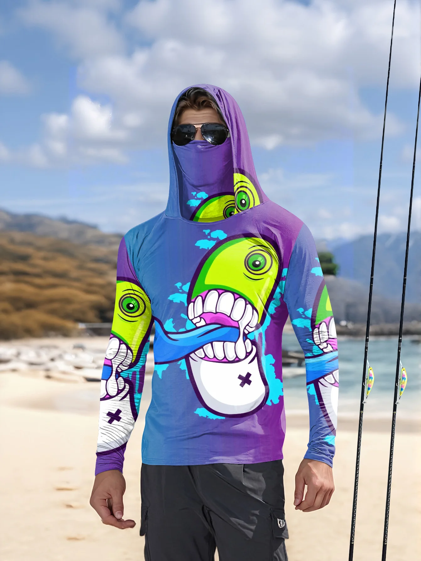 Heren Cartoon Monster Graffiti - Fishing Mask Sun Protection recensie en prijs