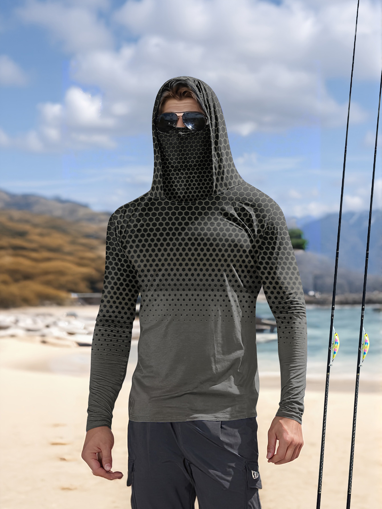 Heren zomer UPF50+ vissershirt - Fishing Mask Sun Protection recensie en prijs